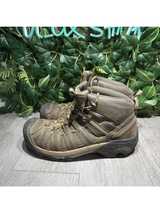 KEEN Mens Voyageur Mid Brown Olive Hiking Boots Size 11 main image 6